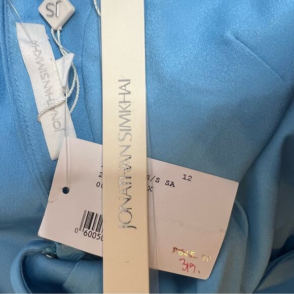 NWT Jonathan Simkhai intermix MIA fluid satin dress blue Sz 12 - Picture 6 of 8